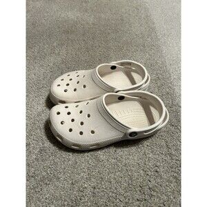 Crocs  White Rubber Clogs Men's‎ Size 6 Women's 8 Preowned Stained